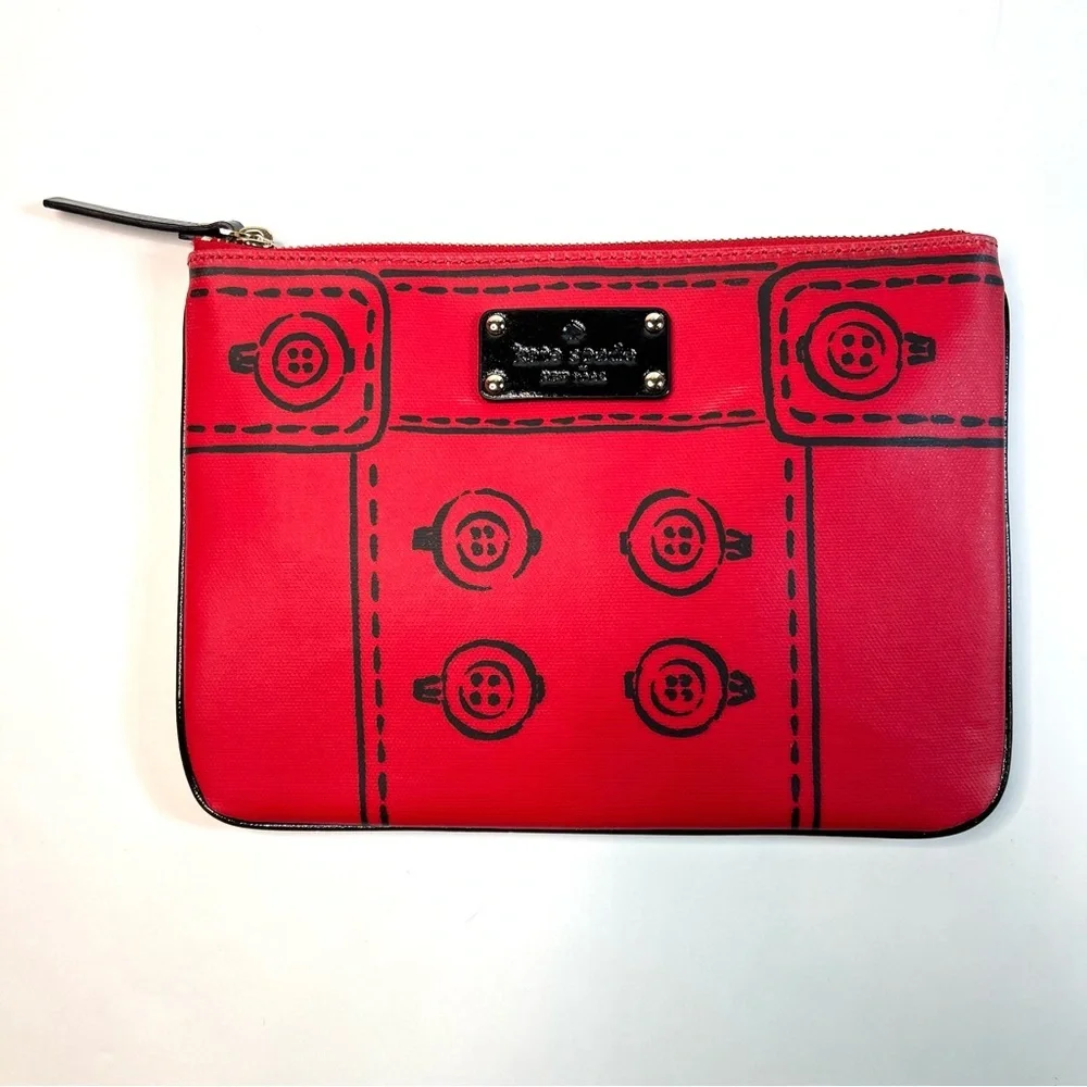 Rare Kate Spade Postmark Zipper Clutch Flat Pouch